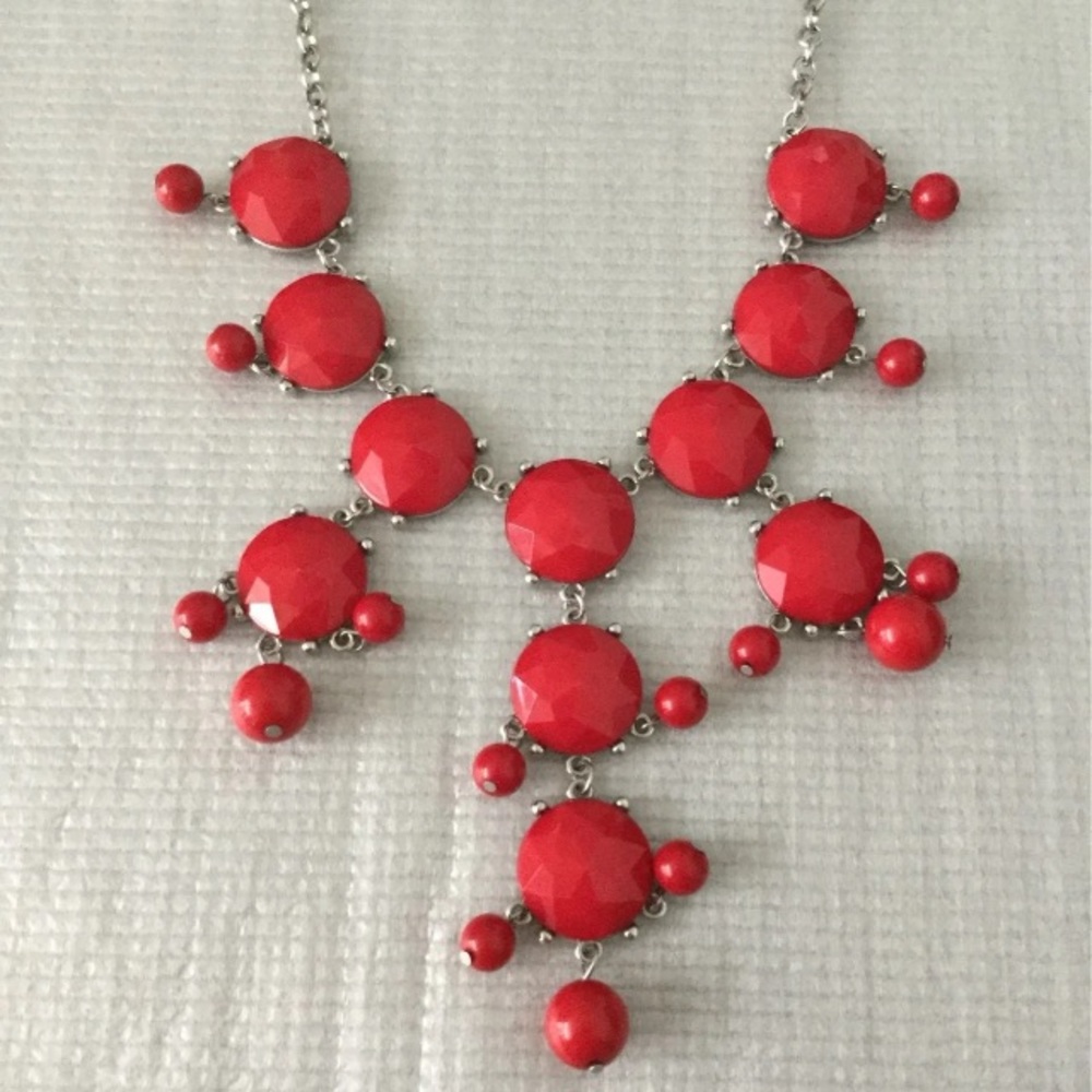 Red Circle Statement necklace